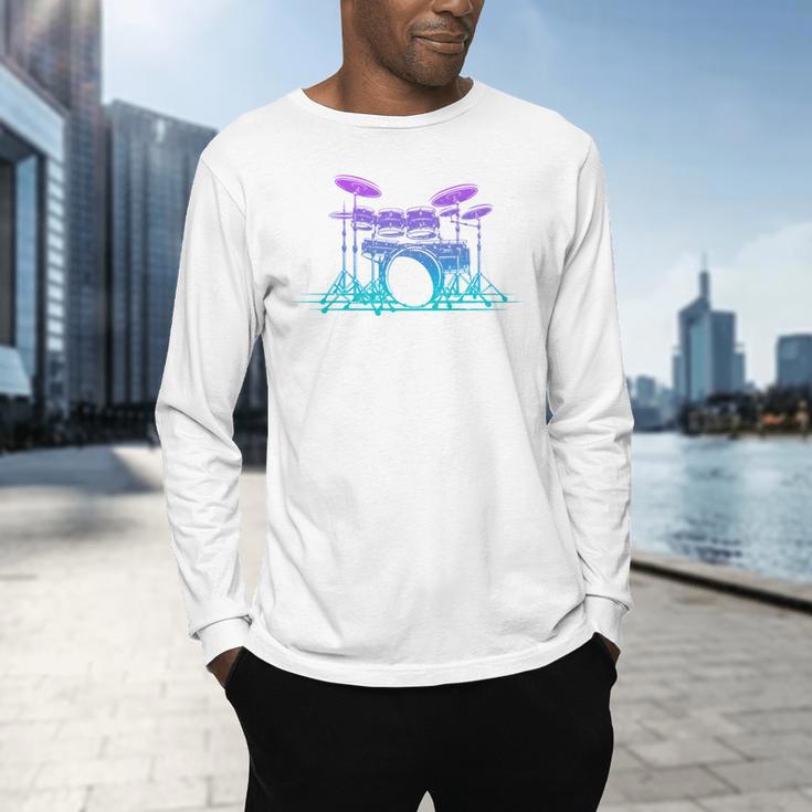 Drum Kit Set Drummer Pullover Men's Long Sleeve T-Shirt