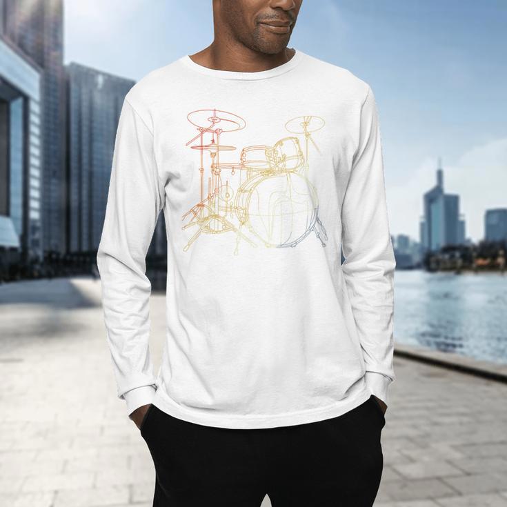 Drum Kit Vintage Look Music Concert Sweatshirt Men's Long Sleeve T-Shirt Drum Kit Vintage Look Music Concert Sweatshirt Men's Long Sleeve T-Shirt