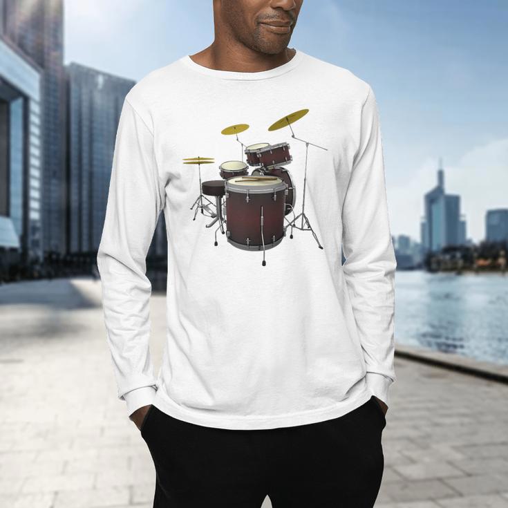 Drummer Drum Kit Raglan Baseball Tee Men's Long Sleeve T-Shirt Drummer Drum Kit Raglan Baseball Tee Men's Long Sleeve T-Shirt