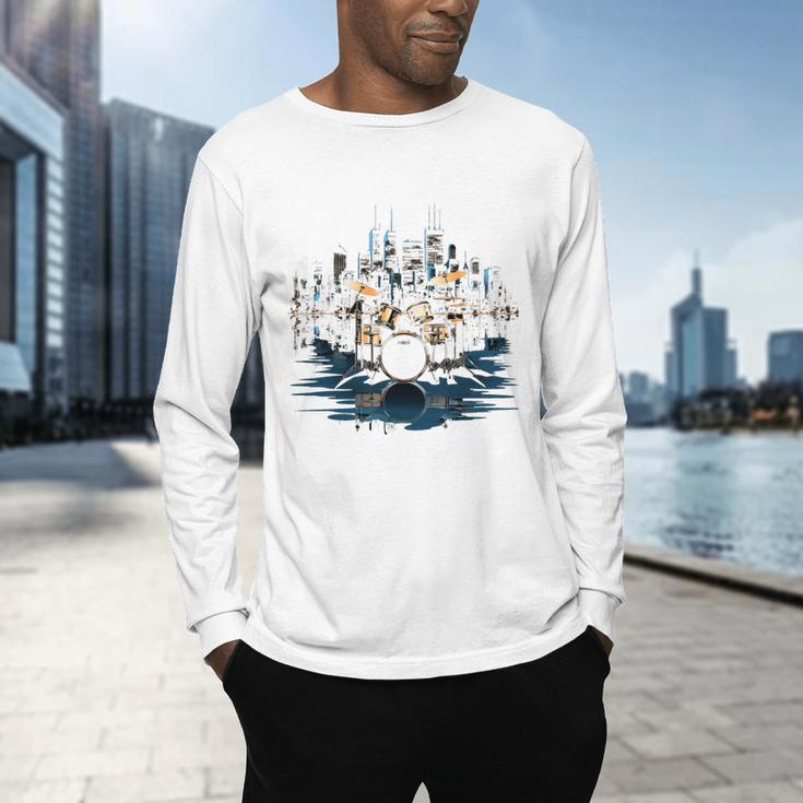 Drumset Drum Kit Music Drummer Drumming Men's Long Sleeve T-Shirt Drumset Drum Kit Music Drummer Drumming Men's Long Sleeve T-Shirt
