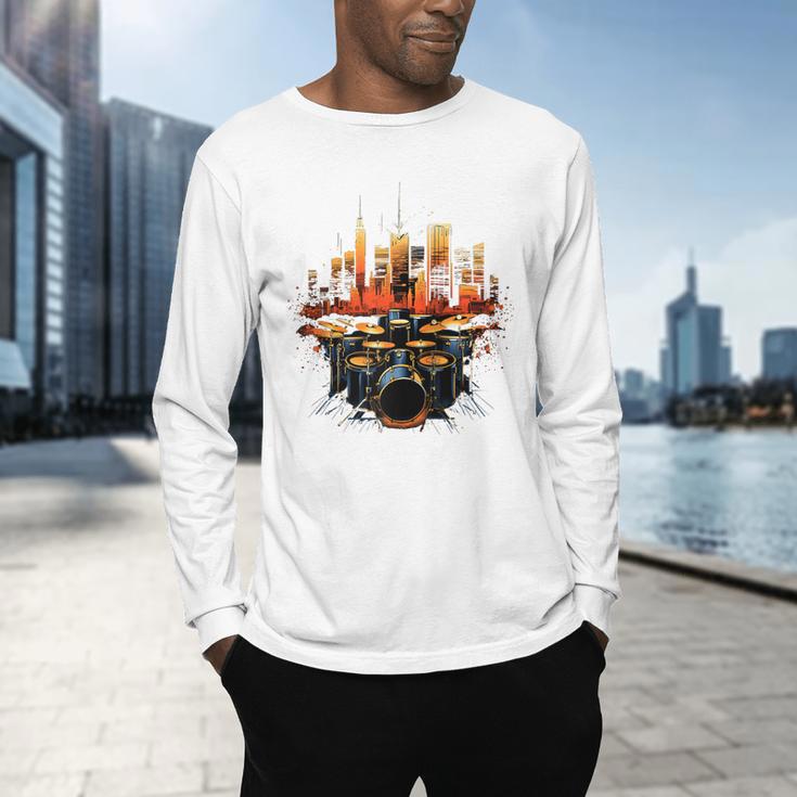 Drumset Drum Kit Music Drummer Drumming Raglan Baseball Tee Men's Long Sleeve T-Shirt Drumset Drum Kit Music Drummer Drumming Raglan Baseball Tee Men's Long Sleeve T-Shirt