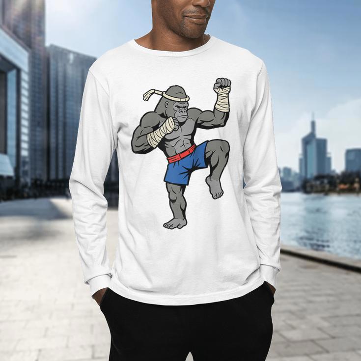 Gorilla Muay Thai Combat Sport Fighter Martial Arts 8 Limbs Raglan Baseball Tee Men's Long Sleeve T-Shirt Gorilla Muay Thai Combat Sport Fighter Martial Arts 8 Limbs Raglan Baseball Tee Men's Long Sleeve T-Shirt