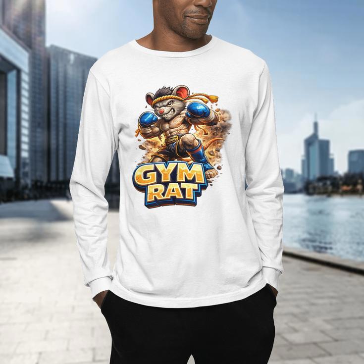 Gym Rat Kickboxing Nak Muay Thai Boxing Fighter Men's Long Sleeve T-Shirt