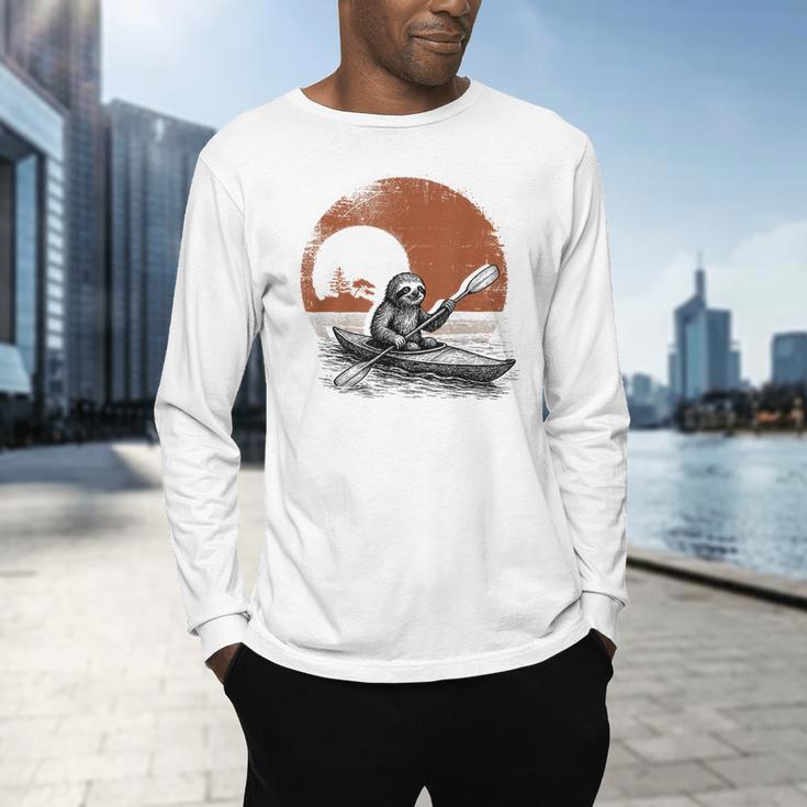Kayaking Sloth Kayak Kayaker Canoe Paddling Men's Long Sleeve T-Shirt