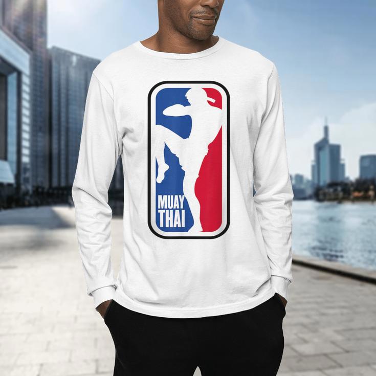 Muay Thai Fighter Retro Kickboxing MMA Training Men's Long Sleeve T-Shirt Muay Thai Fighter Retro Kickboxing MMA Training Men's Long Sleeve T-Shirt