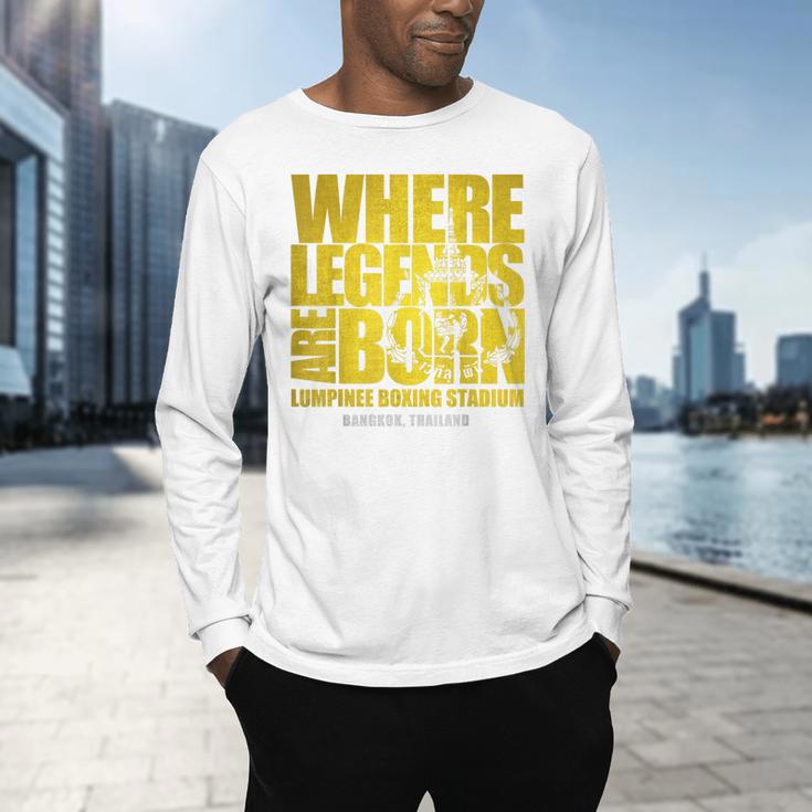 Muay Thai Lumpinee Boxing Stadium Where Legend Born Men's Long Sleeve T-Shirt