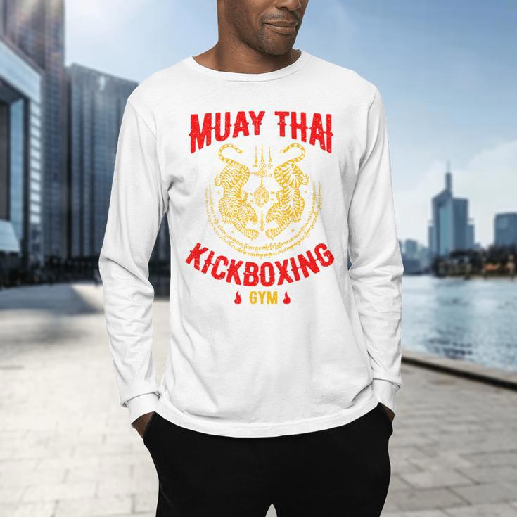 Muay Thai Tiger Kickboxing Gym MMA Street Fight Kickboxing Men's Long Sleeve T-Shirt