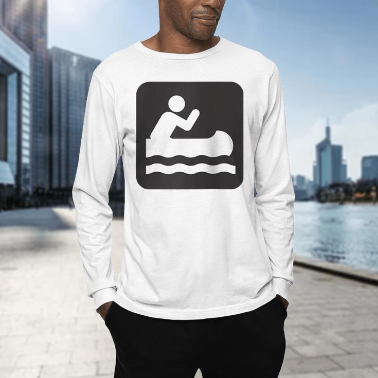 Outdoors Water Sports Canoe Canoeist Raglan Baseball Tee Men's Long Sleeve T-Shirt