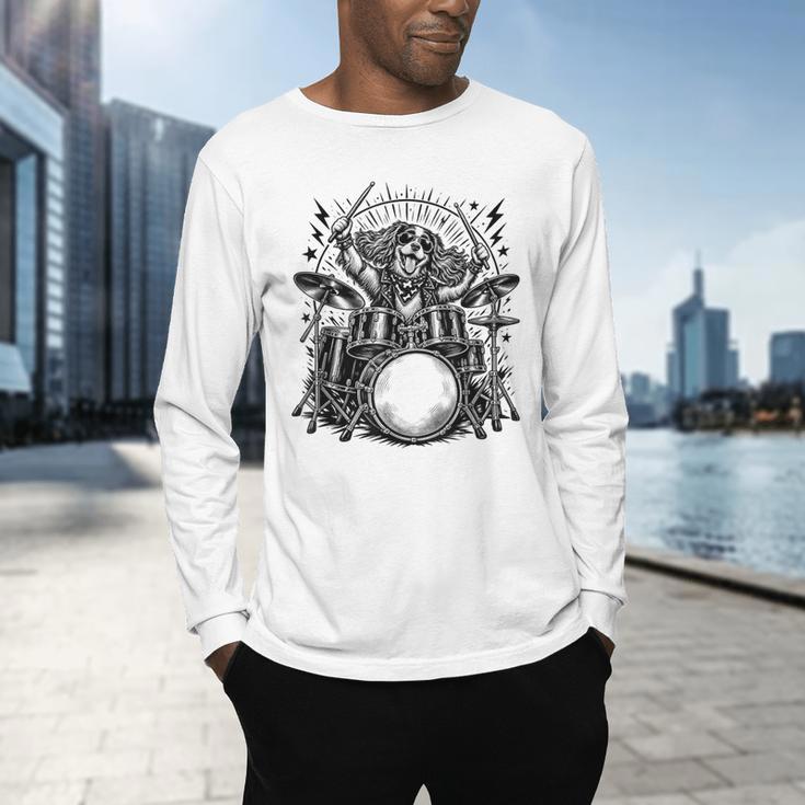 Spaniel Rock Drum Kit Men's Long Sleeve T-Shirt Spaniel Rock Drum Kit Men's Long Sleeve T-Shirt