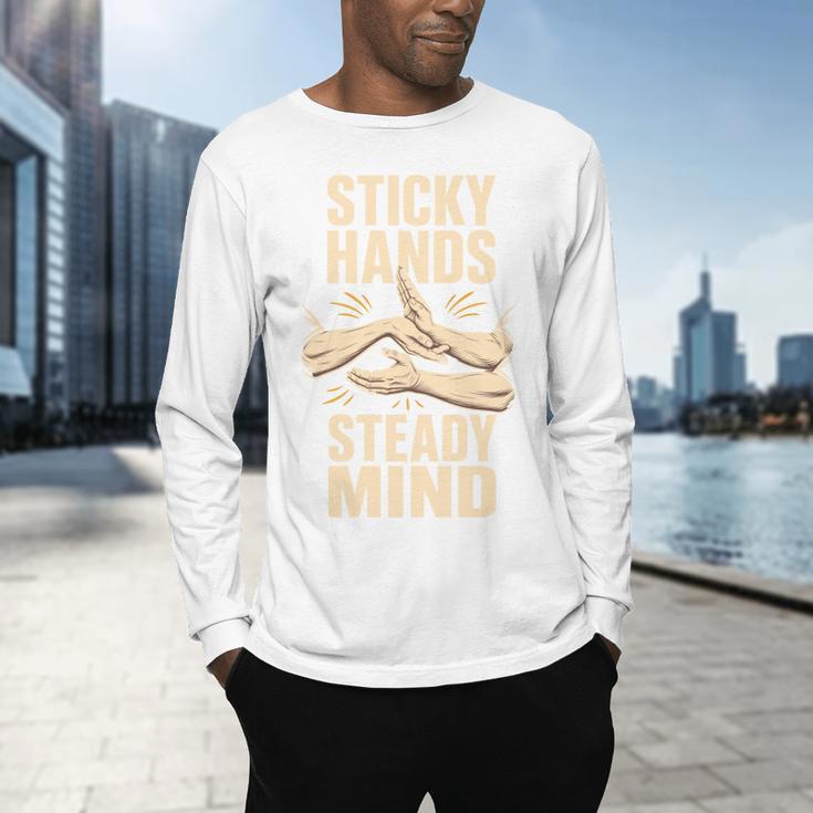 Sticky Hands Steady Mind Muay Thai Boxing Men's Long Sleeve T-Shirt