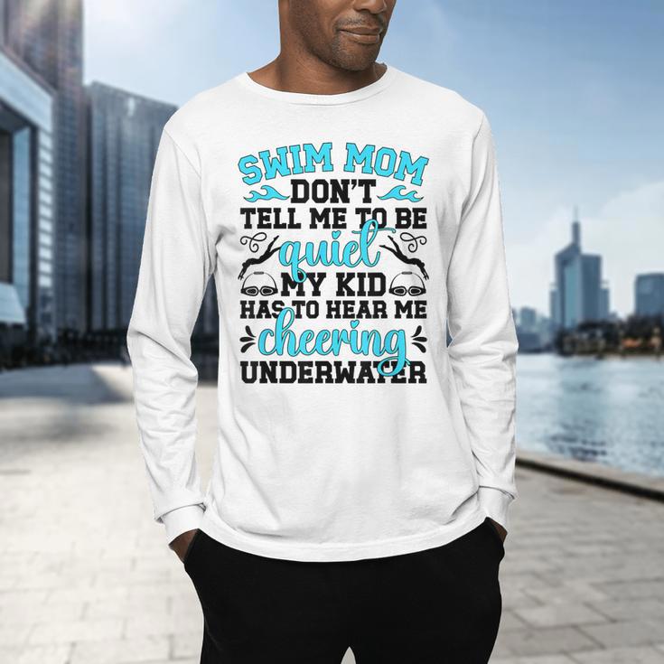 Swim Mom Swimming Mama Of A Swimmer Mom Swim Mother Men's Long Sleeve T-Shirt