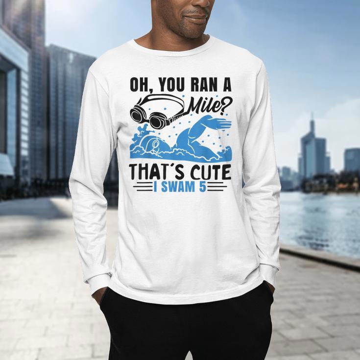 Swimmer Swimming Men's Long Sleeve T-Shirt