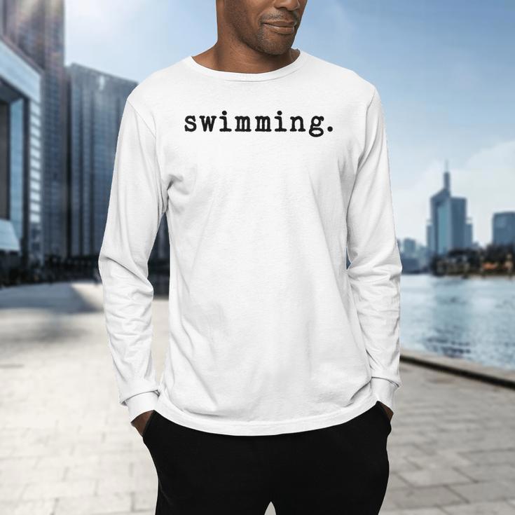 Swimming Enthusiast Minimalist Water Sports Men's Long Sleeve T-Shirt
