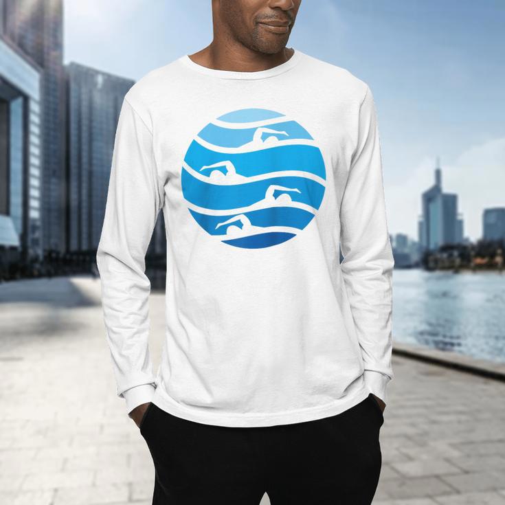 Swimming Freestyle Raglan Baseball Tee Men's Long Sleeve T-Shirt