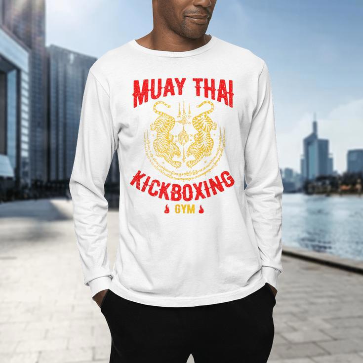 Tiger Muay Thai Kickboxing Gym MMA Training Men's Long Sleeve T-Shirt