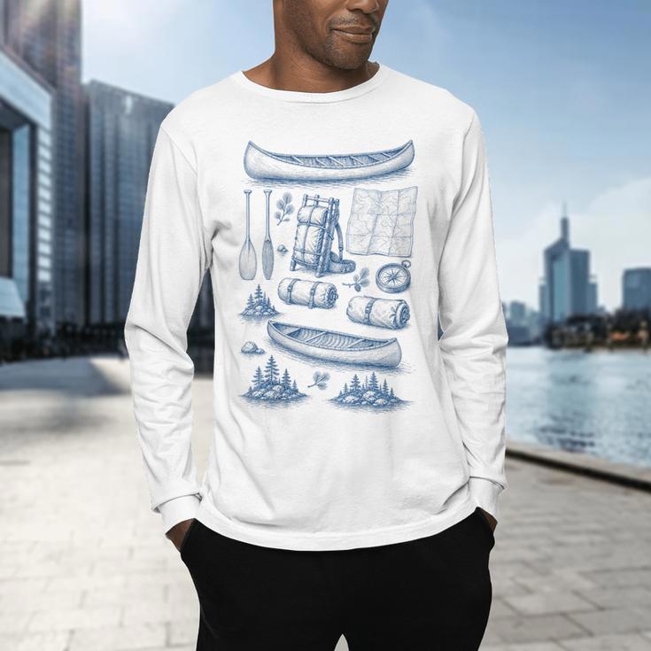 Women's Canoe Wilderness Gear Vintage Chart Collection Illustration Men's Long Sleeve T-Shirt