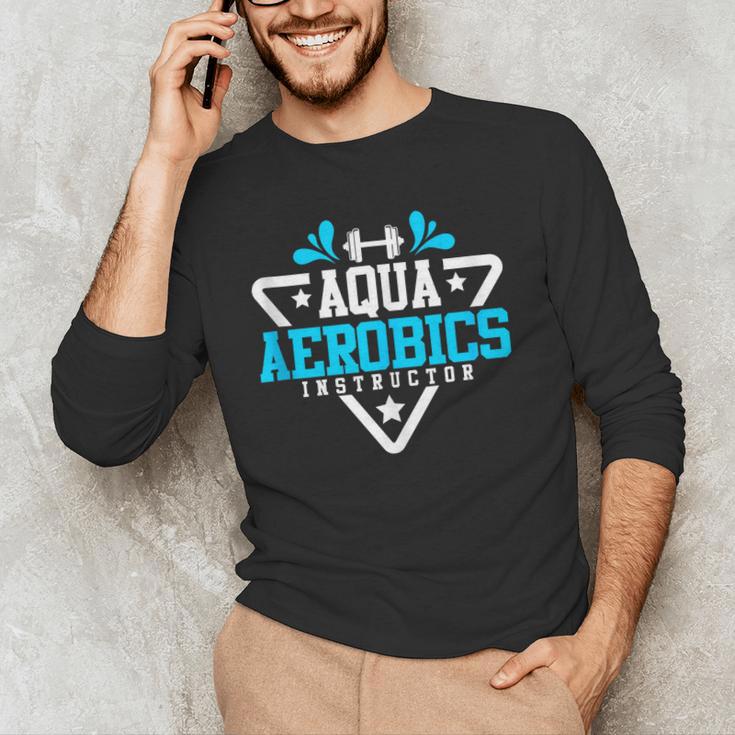 Aqua Aerobics Swimming Water Instructor Fitness Waterobics Men's Long Sleeve T-Shirt