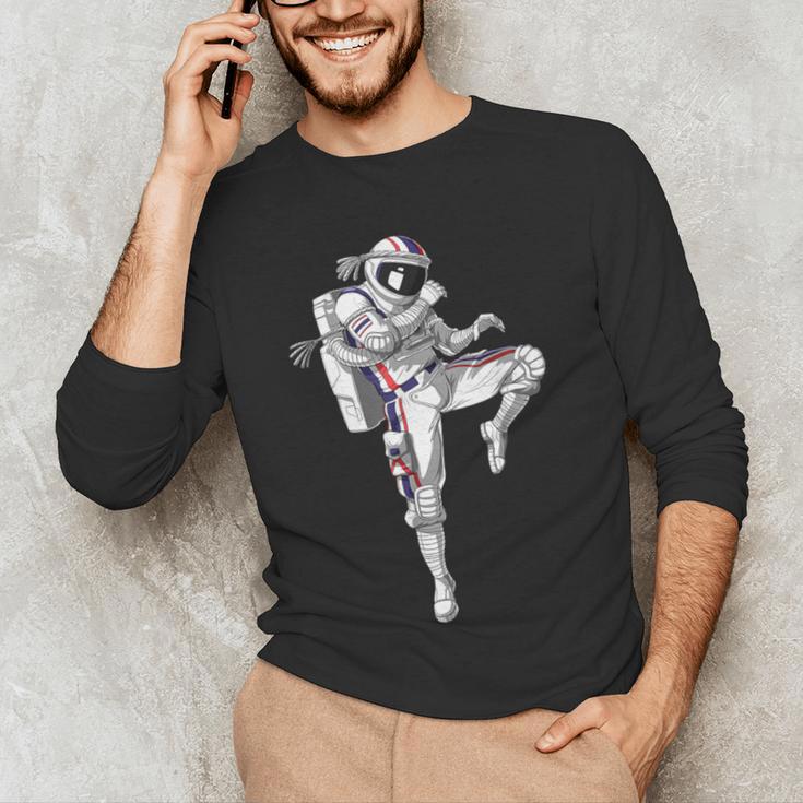 Astronaut Muay Thai Boxing Karate Kickboxing Martial Arts Men's Long Sleeve T-Shirt Astronaut Muay Thai Boxing Karate Kickboxing Martial Arts Men's Long Sleeve T-Shirt