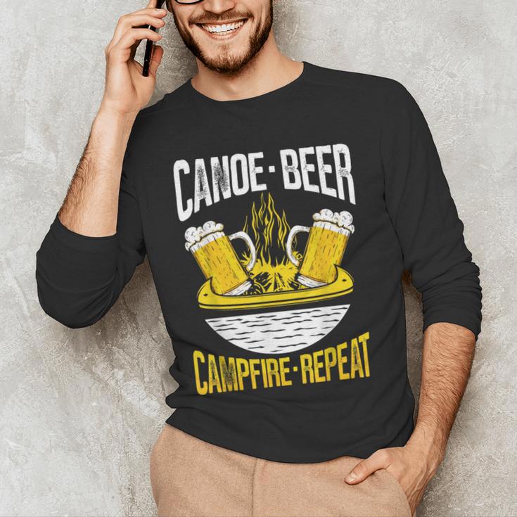 Canoe Beer Campfire Repeat Kayak Canoe Men's Long Sleeve T-Shirt
