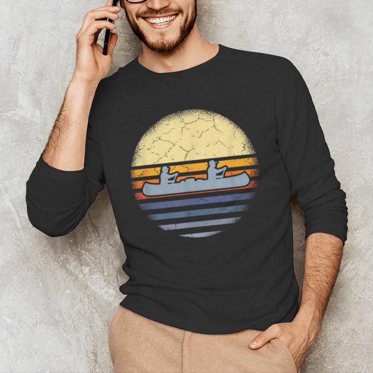 Canoe Canoeing Vintage Sunset Men's Long Sleeve T-Shirt