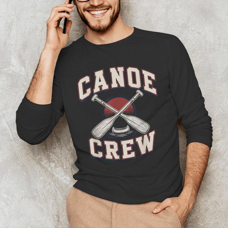 Canoe Crew Paddling Team Retro Graphic Men's Long Sleeve T-Shirt