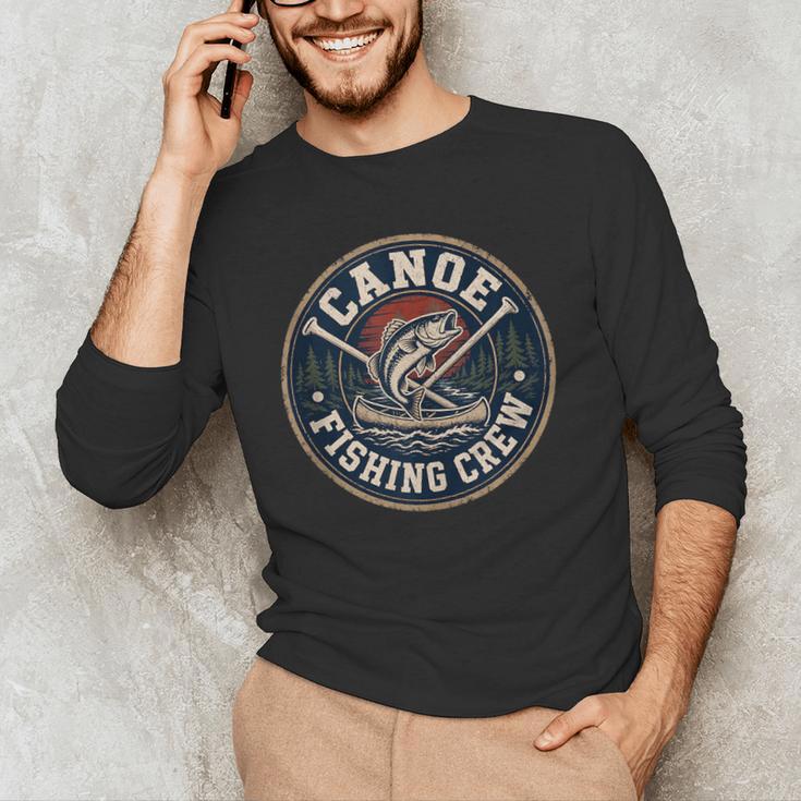 Canoe Fishing Crew Vintage Bass Paddles Men's Long Sleeve T-Shirt Canoe Fishing Crew Vintage Bass Paddles Men's Long Sleeve T-Shirt