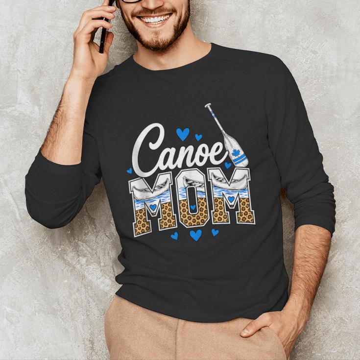 Canoe Mom Leopard Print Paddle River Lake Sport Mother Men's Long Sleeve T-Shirt Canoe Mom Leopard Print Paddle River Lake Sport Mother Men's Long Sleeve T-Shirt