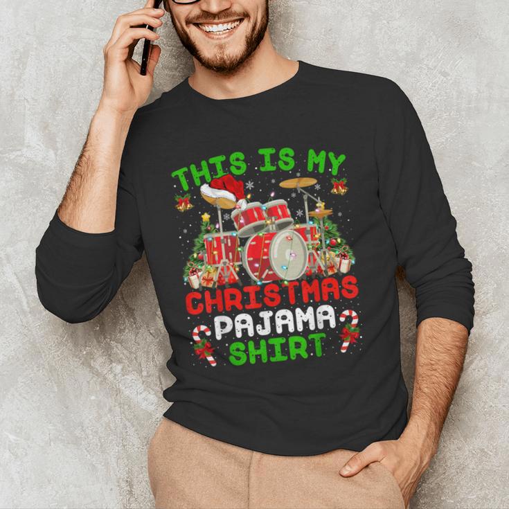 This Is My Christmas Pajama Shirt Drum Kit Christmas Men's Long Sleeve T-Shirt This Is My Christmas Pajama Shirt Drum Kit Christmas Men's Long Sleeve T-Shirt