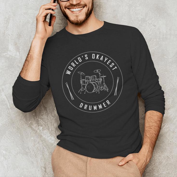 Drummer Drum Kit Music Rock Men's Long Sleeve T-Shirt Drummer Drum Kit Music Rock Men's Long Sleeve T-Shirt