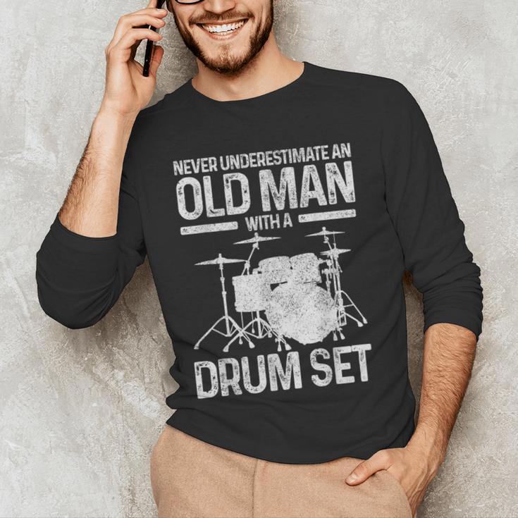 Drummer Drum Kit Vintage Drummer Men's Long Sleeve T-Shirt Drummer Drum Kit Vintage Drummer Men's Long Sleeve T-Shirt