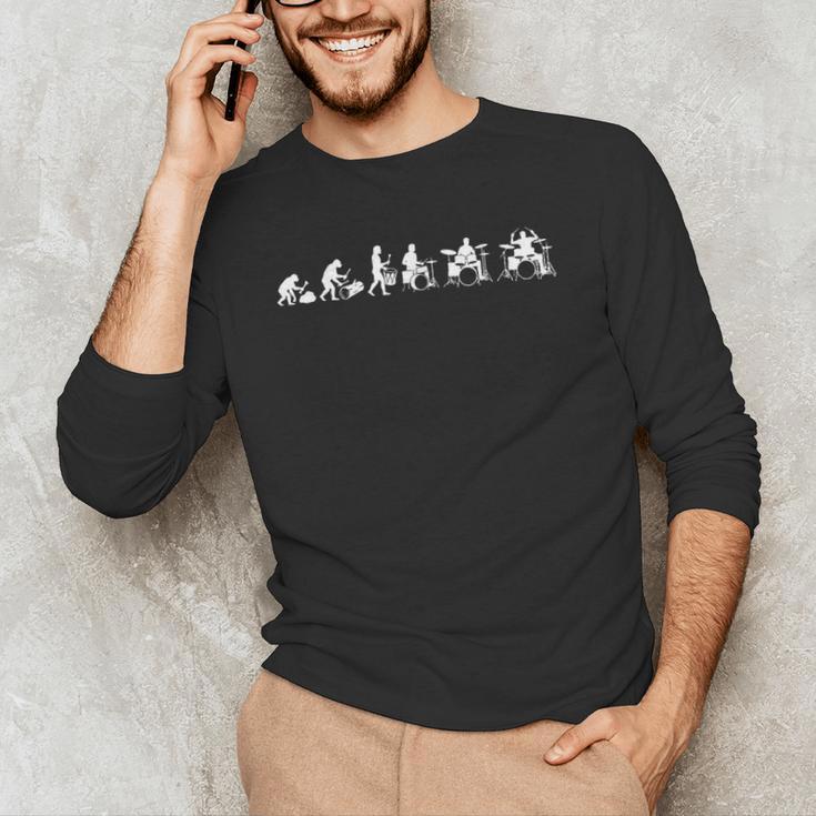 Drummer Evolution Drum Kit Men's Long Sleeve T-Shirt Drummer Evolution Drum Kit Men's Long Sleeve T-Shirt