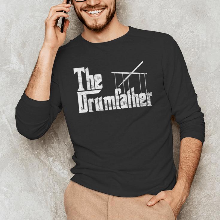 Drummer Humor The Drumfather Drum Kit Men's Long Sleeve T-Shirt Drummer Humor The Drumfather Drum Kit Men's Long Sleeve T-Shirt