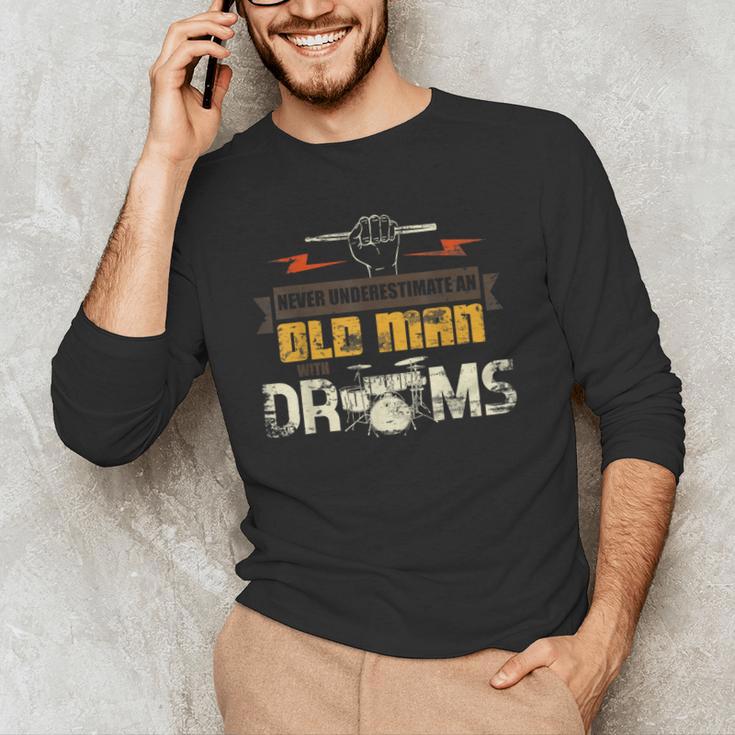 Drummer Drummer Pensioner Drum Kit Men's Long Sleeve T-Shirt