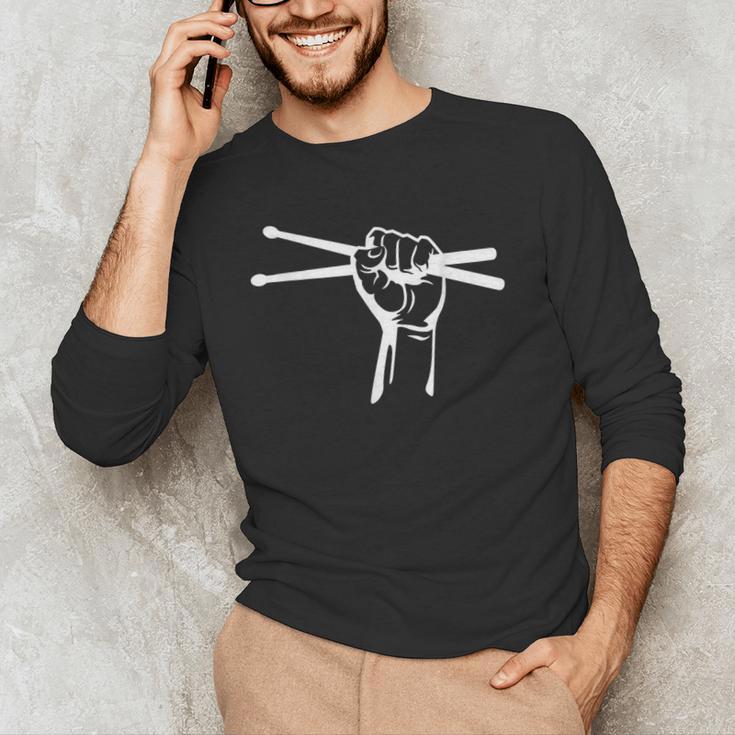 Drumsticks Hand Drum Kit Drummer Men's Long Sleeve T-Shirt Drumsticks Hand Drum Kit Drummer Men's Long Sleeve T-Shirt