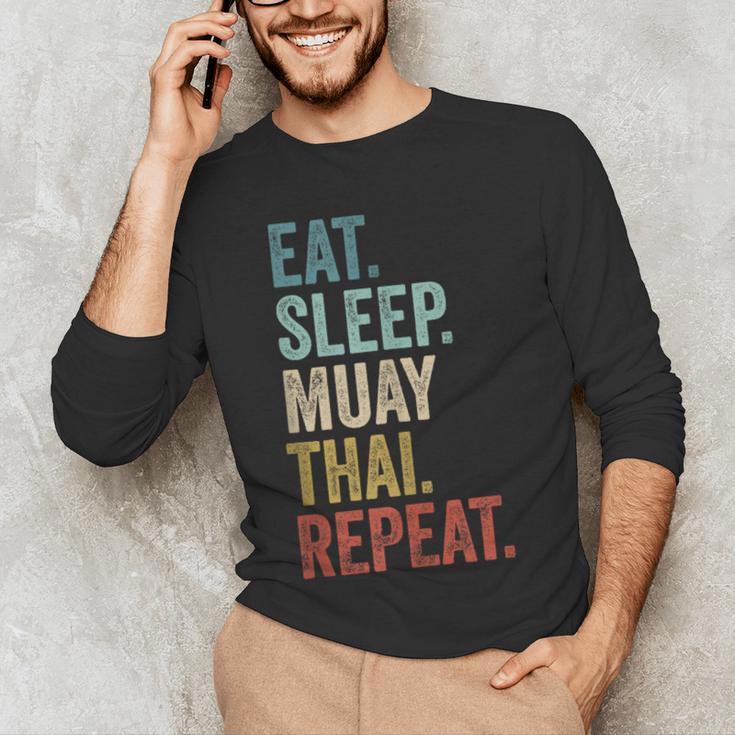 Eat Sleep Muay Thai Repeat Thai Boxing Men's Long Sleeve T-Shirt Eat Sleep Muay Thai Repeat Thai Boxing Men's Long Sleeve T-Shirt
