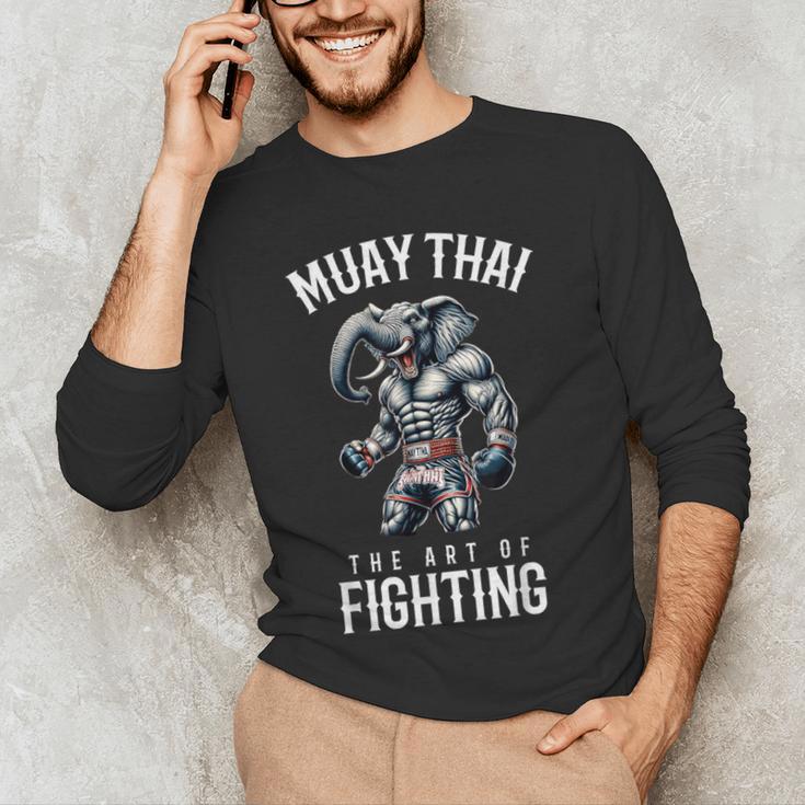 Elephant Muay Thai Kickboxing And Elephant Thai Boxing Men's Long Sleeve T-Shirt Elephant Muay Thai Kickboxing And Elephant Thai Boxing Men's Long Sleeve T-Shirt