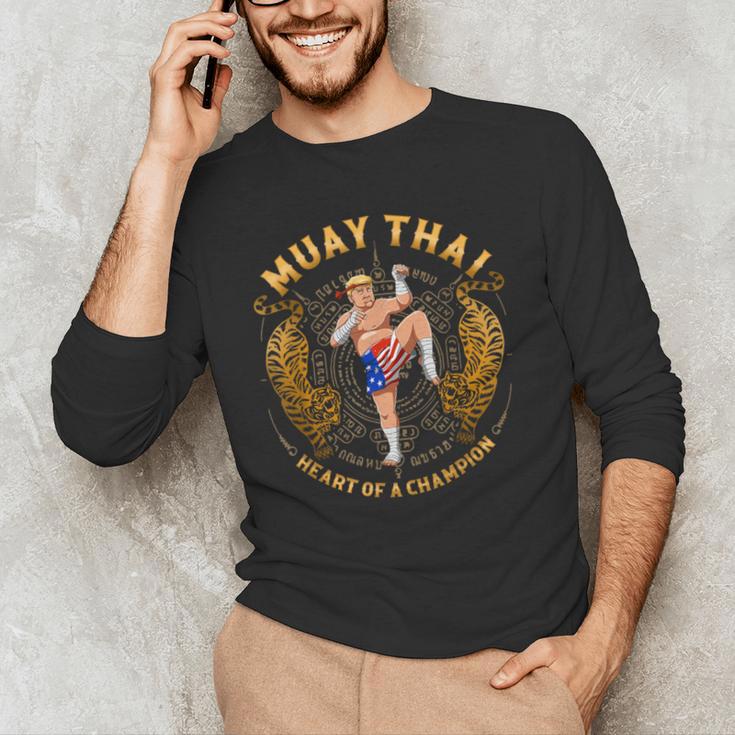 Heart Of a Champion Kickboxing And Muay Thai Trump Men's Long Sleeve T-Shirt