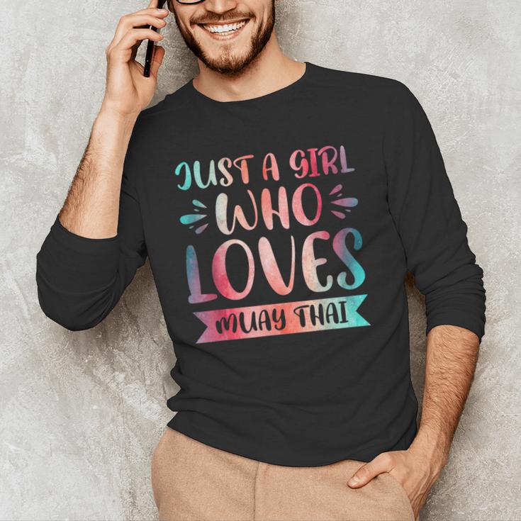 Just a Girl Who Loves Muay Thai Men's Long Sleeve T-Shirt Just a Girl Who Loves Muay Thai Men's Long Sleeve T-Shirt