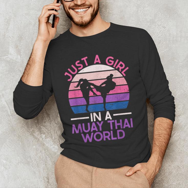 Just A Girl In A Muay Thai World Muay Thai Boxing Men's Long Sleeve T-Shirt Just A Girl In A Muay Thai World Muay Thai Boxing Men's Long Sleeve T-Shirt