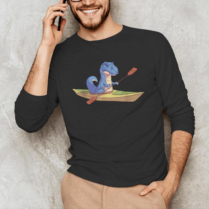 KayakRex Dinosaur Canoe Shirt Kayak For Children Men's Long Sleeve T-Shirt