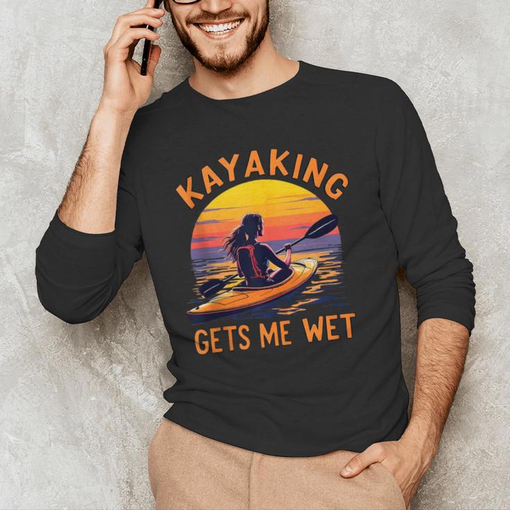 Kayaking Gets Me Wet Kayak Paddling Canoe Adult Joke Sleeveless Men's Long Sleeve T-Shirt Kayaking Gets Me Wet Kayak Paddling Canoe Adult Joke Sleeveless Men's Long Sleeve T-Shirt