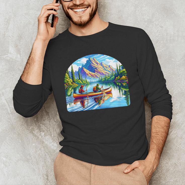 Lake Canoeing Canoe Men's Long Sleeve T-Shirt Lake Canoeing Canoe Men's Long Sleeve T-Shirt