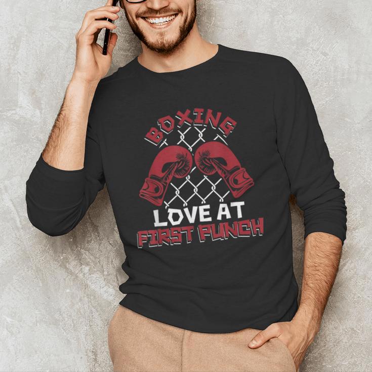 Love At First Punch Professional Boxer Muay Thai Boxing Men's Long Sleeve T-Shirt