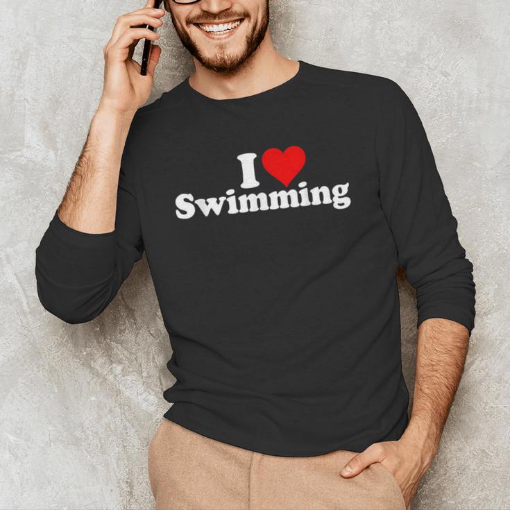 I LOVE HEART SWIMMING Men's Long Sleeve T-Shirt I LOVE HEART SWIMMING Men's Long Sleeve T-Shirt