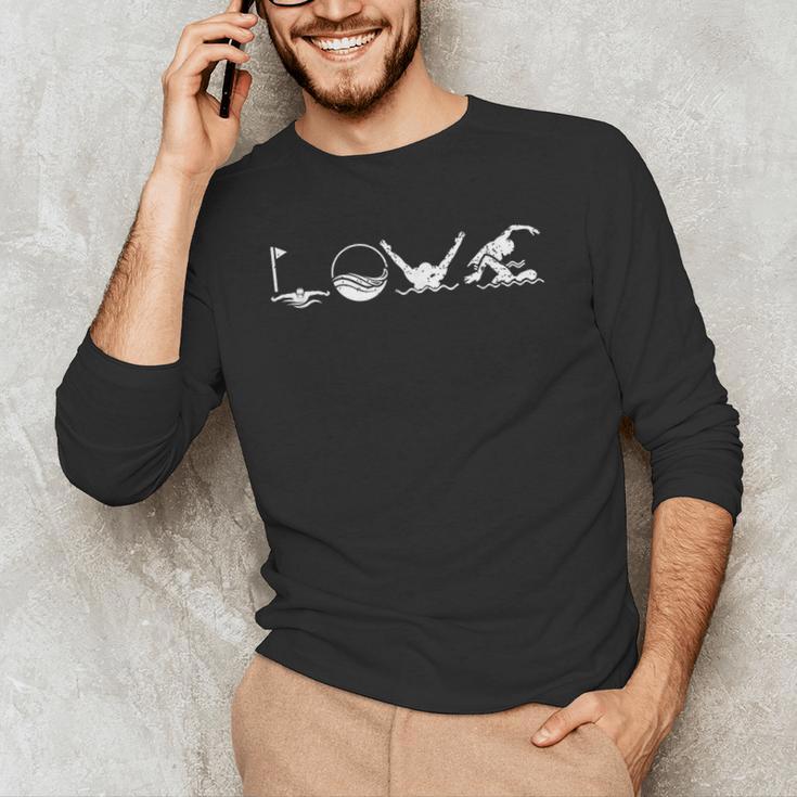 LOVE Swimming Practice Freestyle BreaststrokeShirt Men's Long Sleeve T-Shirt LOVE Swimming Practice Freestyle BreaststrokeShirt Men's Long Sleeve T-Shirt