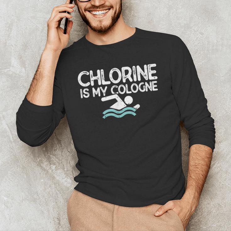 Men Swimming Saying Swimmer Men's Long Sleeve T-Shirt