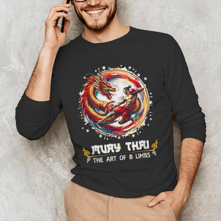 MMA Thai Boxing Art Of Eight Limbs Combat Muay Thai Men's Long Sleeve T-Shirt MMA Thai Boxing Art Of Eight Limbs Combat Muay Thai Men's Long Sleeve T-Shirt