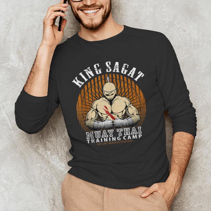 Muay Thai Boxing Training Gym Sagat Training Camp Men's Long Sleeve T-Shirt