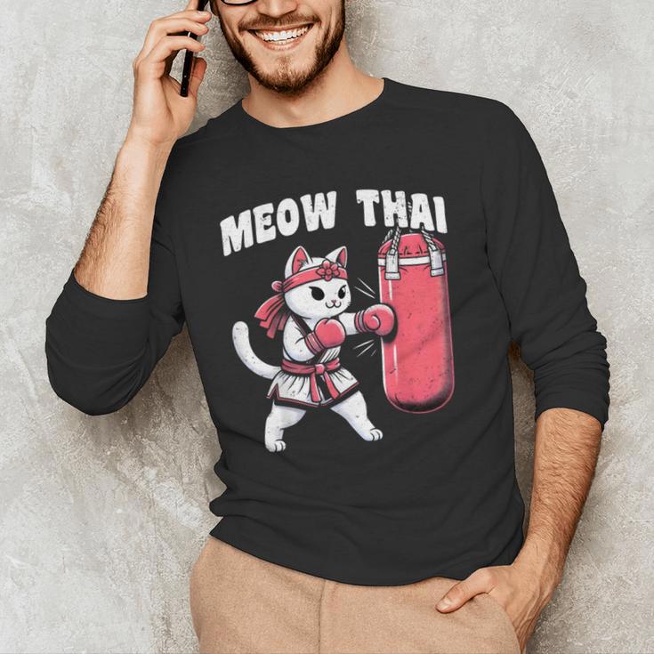 Muay Thai Cat Meow Thai Women Neko Costume Muay Thai Men's Long Sleeve T-Shirt