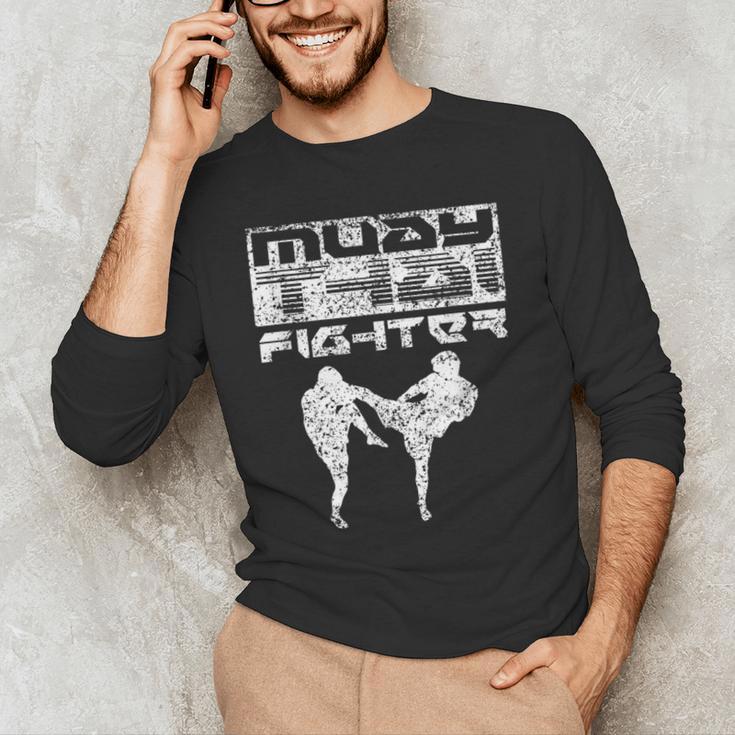 Muay Thai Fighter Boxing Martial Arts Men's Long Sleeve T-Shirt Muay Thai Fighter Boxing Martial Arts Men's Long Sleeve T-Shirt